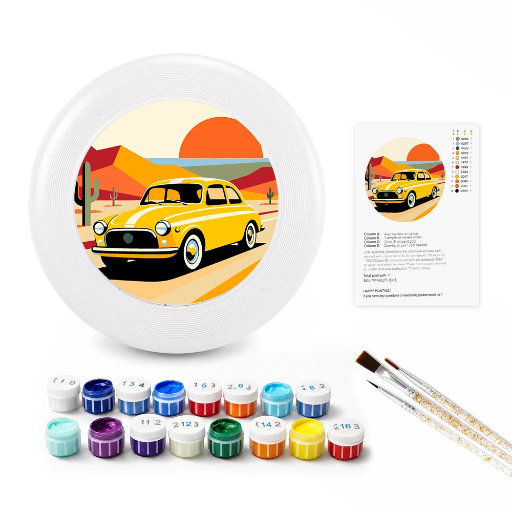 
Paint by Numbers - Frisbee | Yellow Car at Sunset