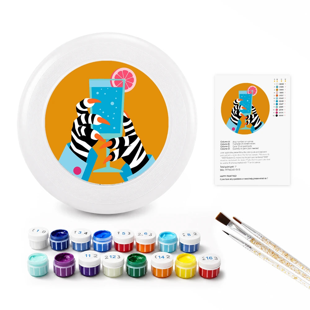 Paint by Numbers - Frisbee | Zebra with a Cocktail