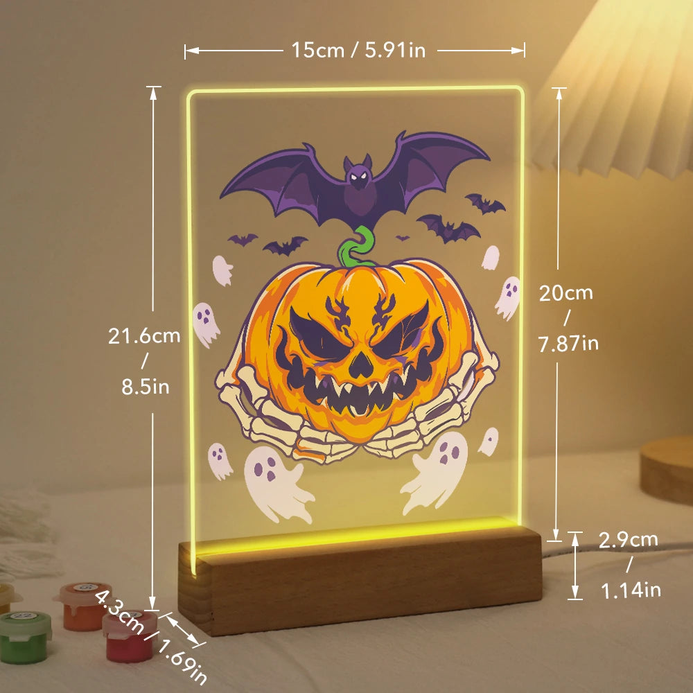 
Paint by Numbers - Halloween Light | Bat over the Grinning Pumpkin