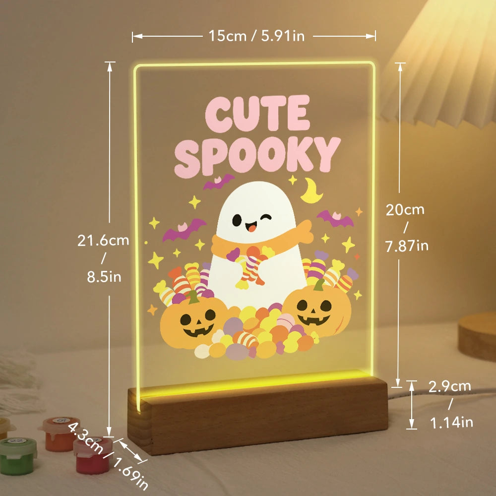 
Paint by Numbers - Halloween Light | Cute Spooky Ghost with Candy