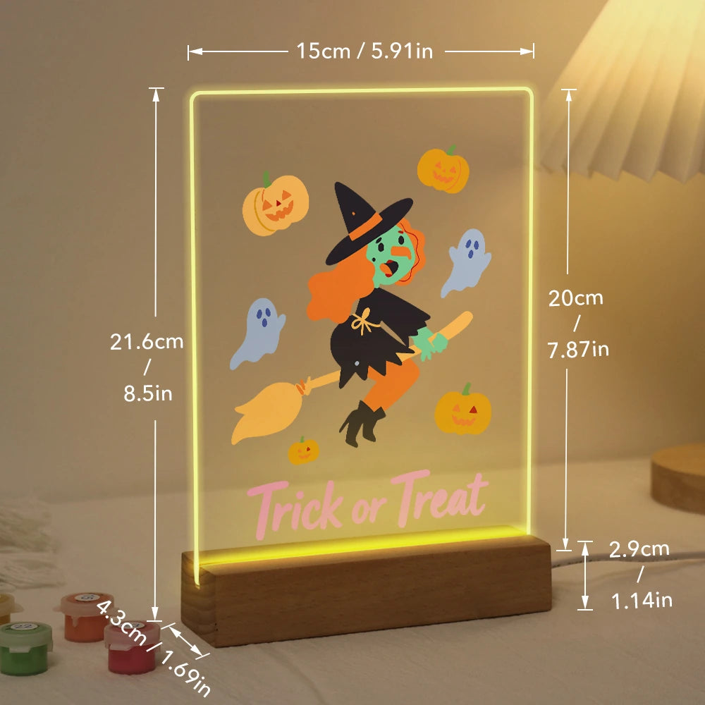 
Paint by Numbers - Halloween Light | Flying Witch Trick or Treat