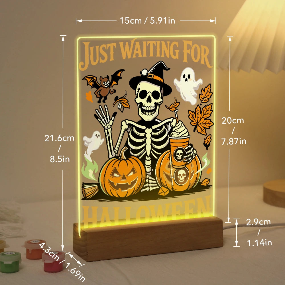 
Paint by Numbers - Halloween Light | Skeleton Waiting for Halloween