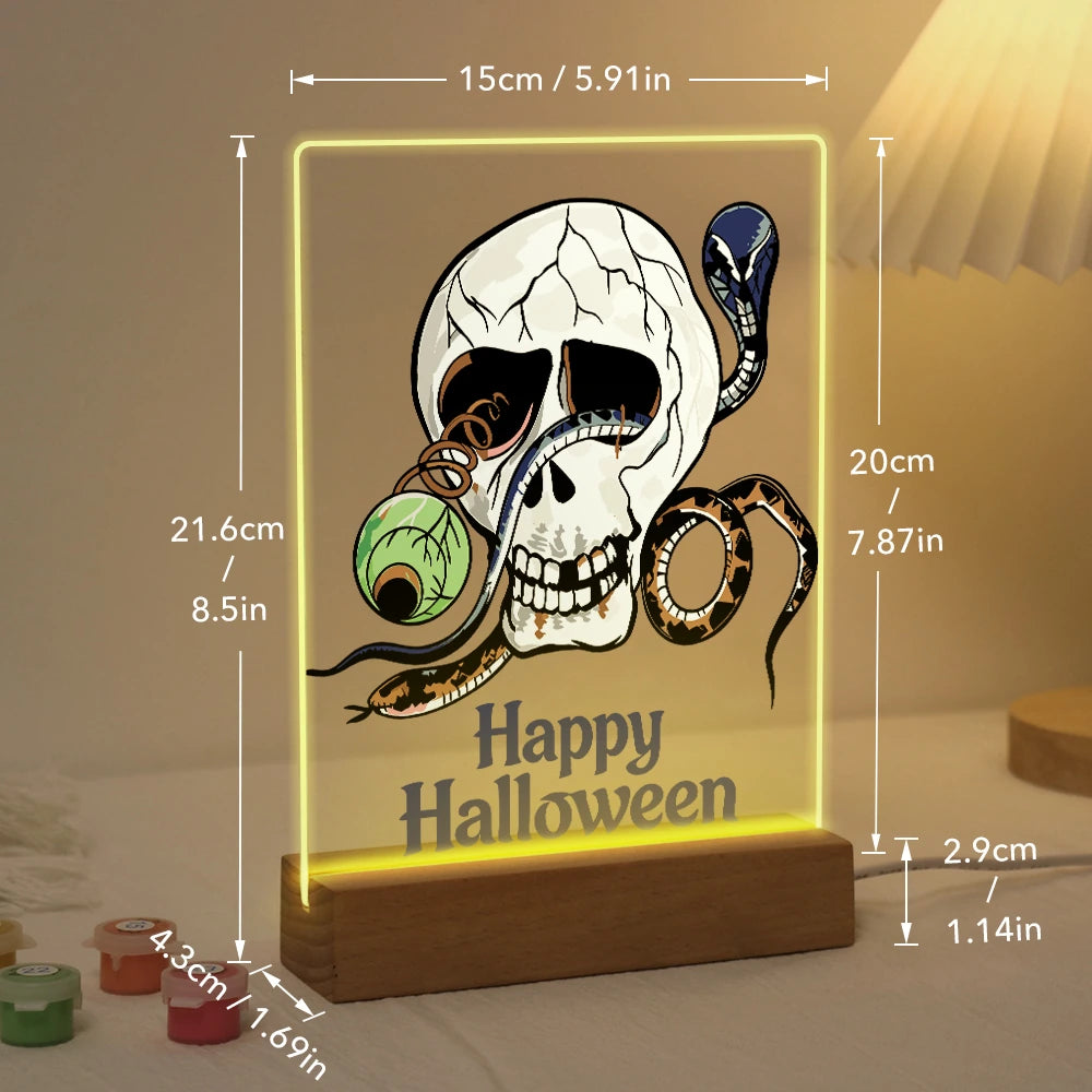 
Paint by Numbers - Halloween Light | Skull with Snake and Eye