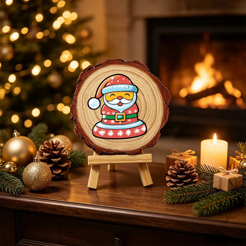 
Paint by Numbers - Wood Slice | Santa Cookie