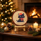 Paint by Numbers - Wood Slice | Smiling Black Cat