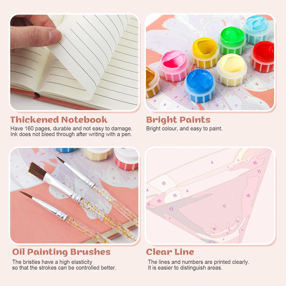 Paint by Numbers Hardcover Journal Notebook - Cosmopolitan Cocktail
