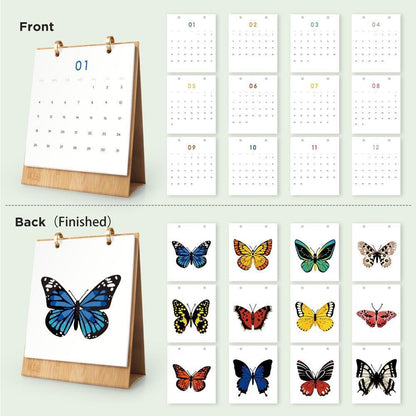 Paint by Numbers - 2026 Desk Calendar - Butterfly Collection