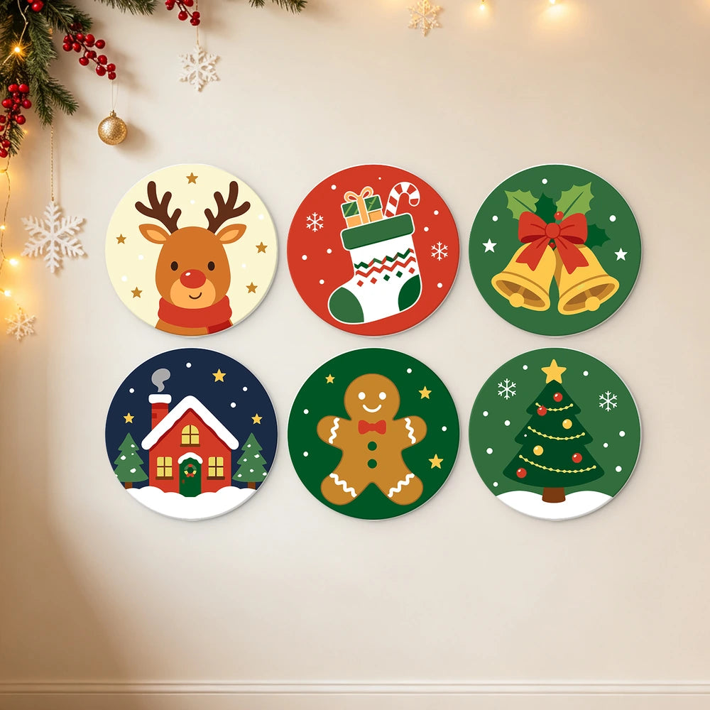 
Paint by Numbers – 6 Mini Paintings | Classic Christmas Rounds (Round)