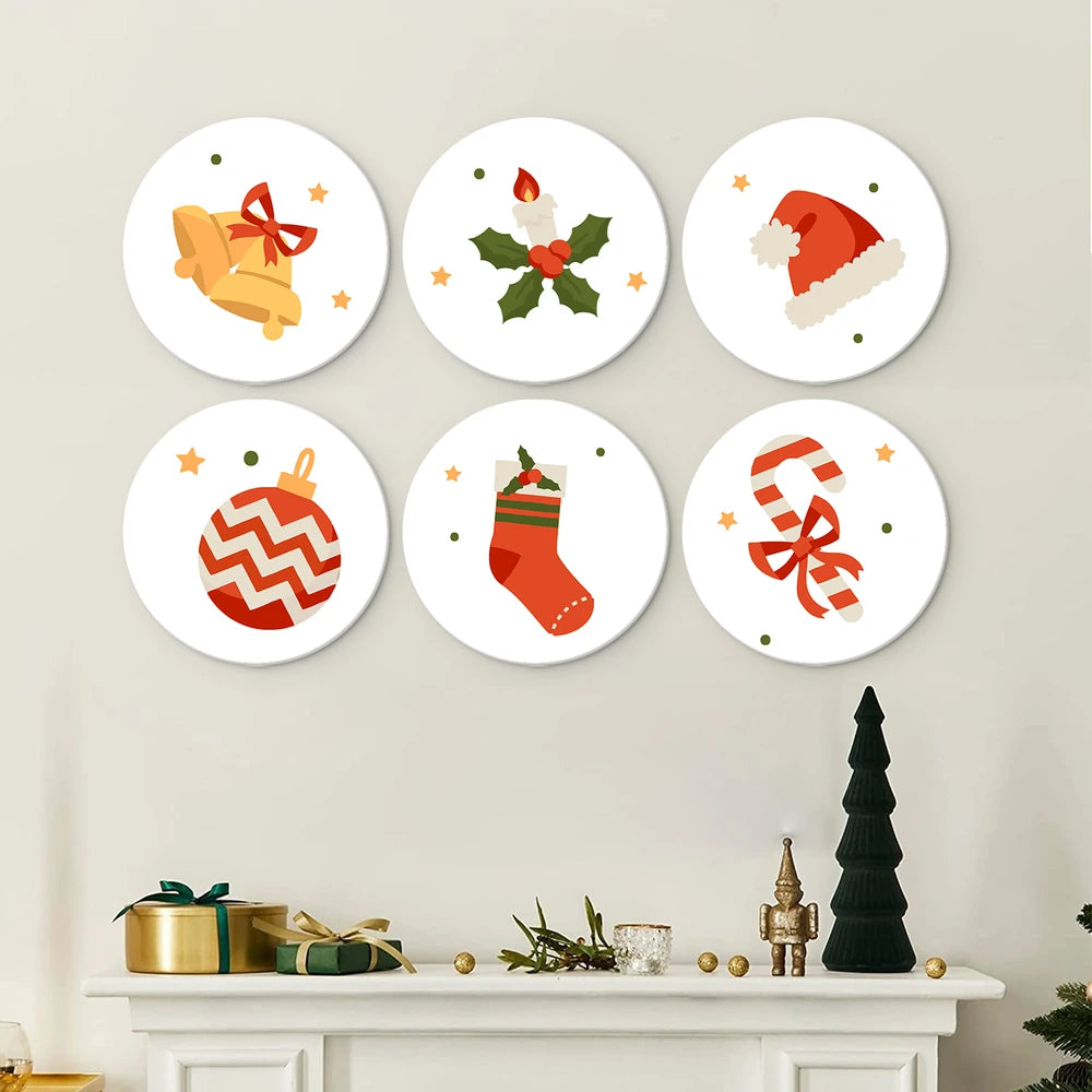 
Paint by Numbers – 6 Mini Paintings | Classic Christmas Symbols (Round)