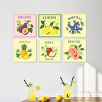 Paint by Numbers – 6 Mini Paintings | Italian Fruit Labels (Square)
