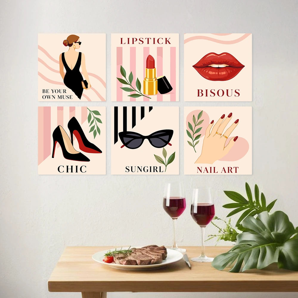 
Paint by Numbers – 6 Mini Paintings | Parisian Chic Squares (Square)