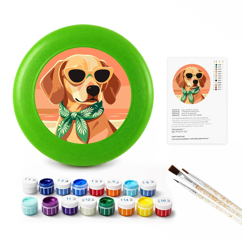 
Paint by Numbers - Frisbee | Beach Dog in Sunglasses
