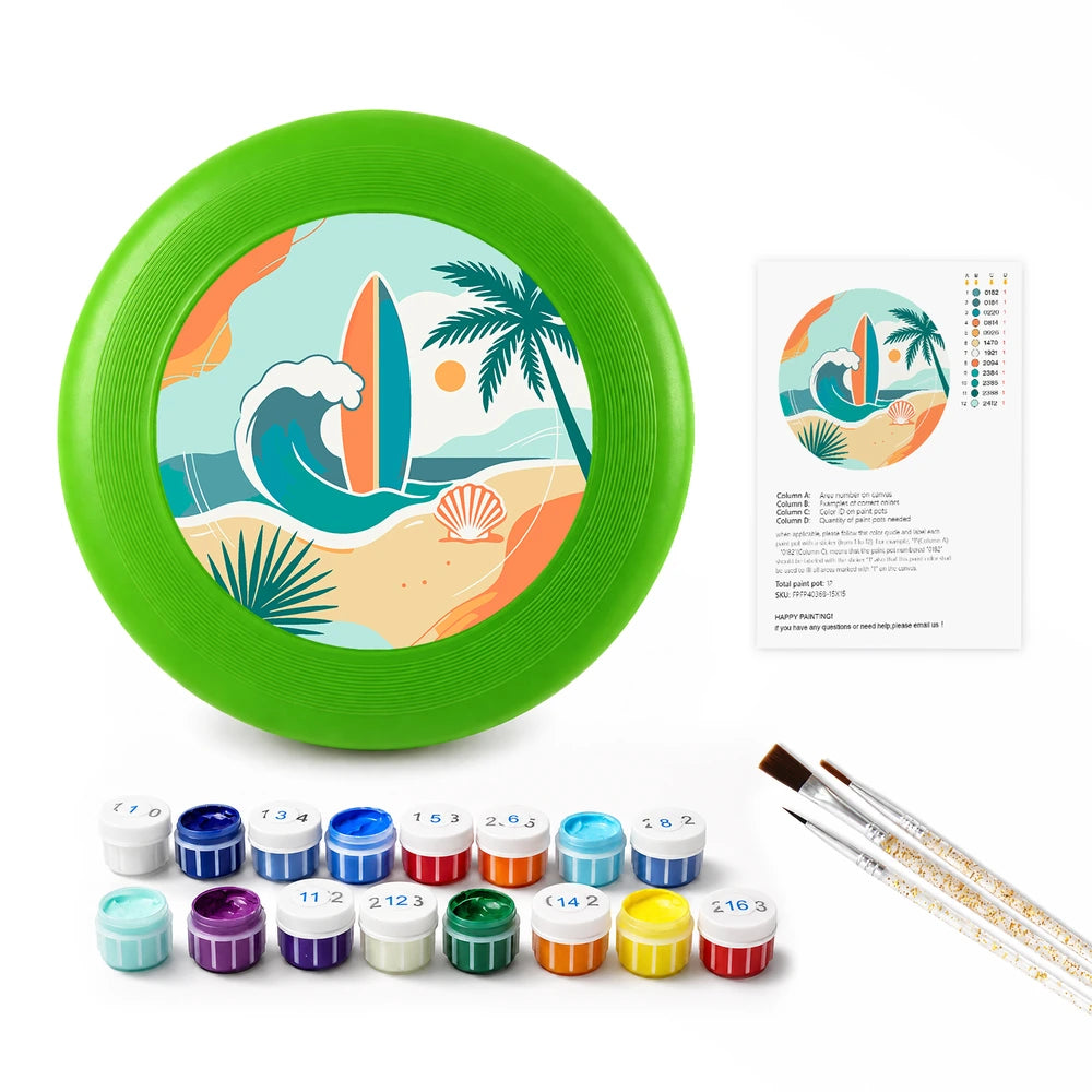 
Paint by Numbers - Frisbee | Beach with a Surfboard