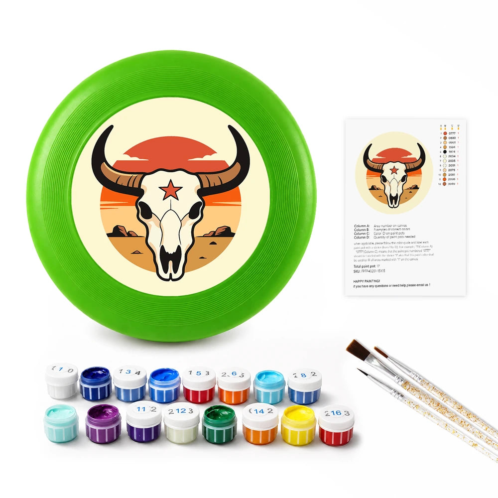
Paint by Numbers - Frisbee | Bull Skull with a Star