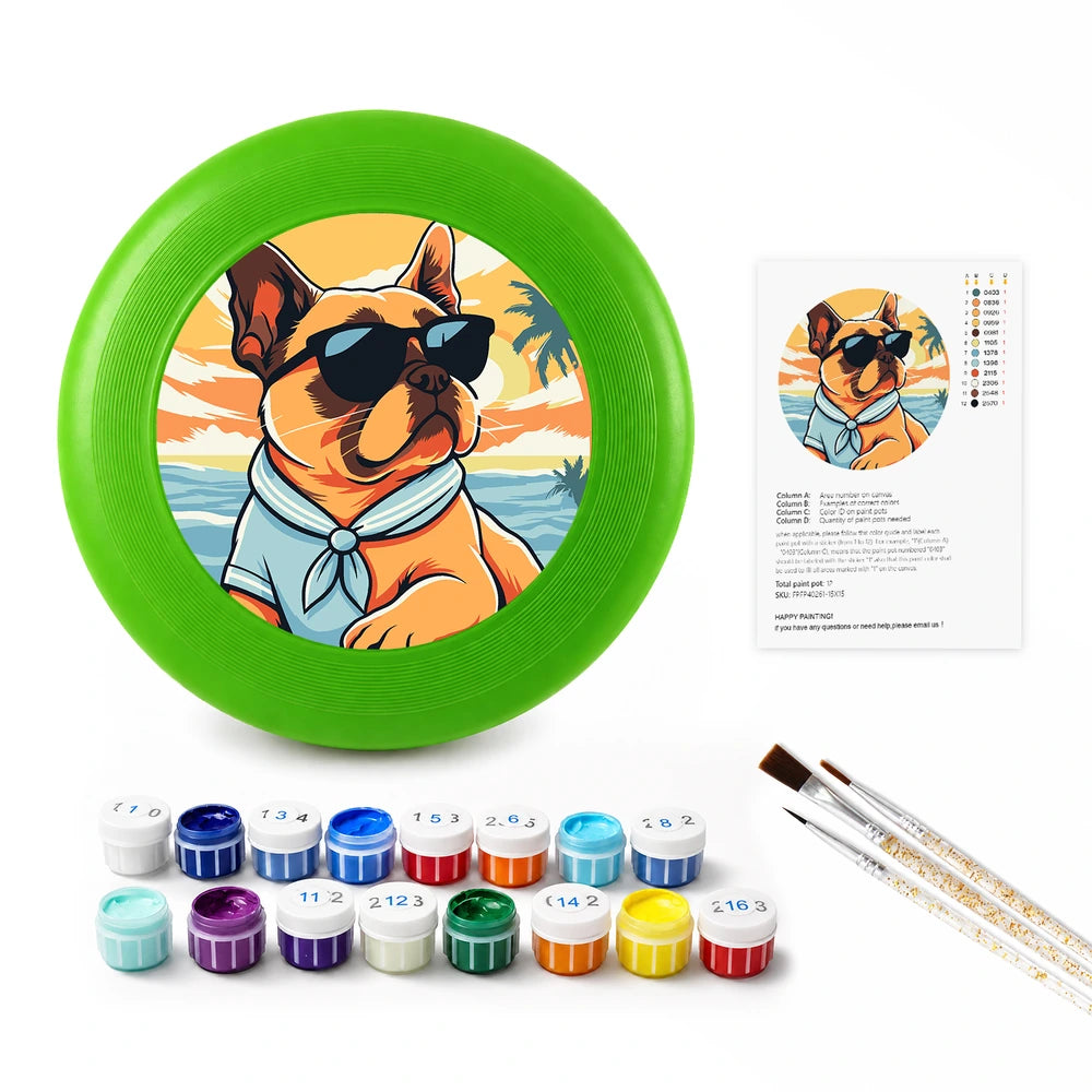 
Paint by Numbers - Frisbee | Bulldog on the Beach
