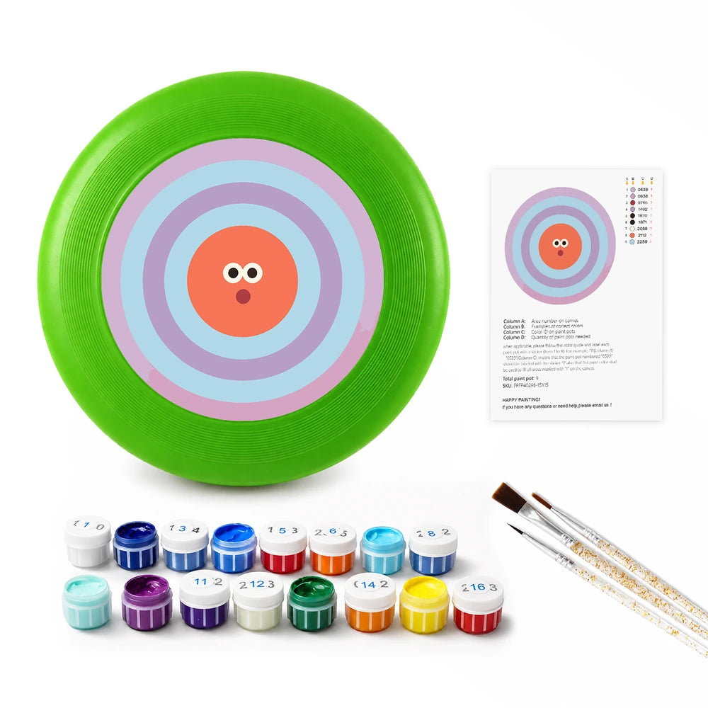 
Paint by Numbers - Frisbee | Bullseye Face in Orange