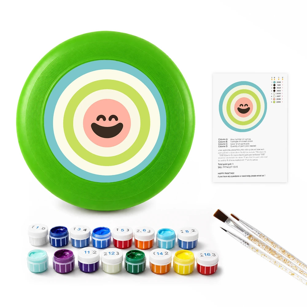 
Paint by Numbers - Frisbee | Bullseye Smile in Green