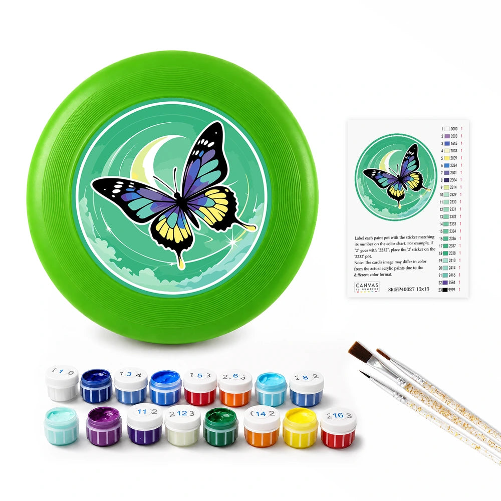 
Paint by Numbers - Frisbee | Butterfly and Crescent Moon