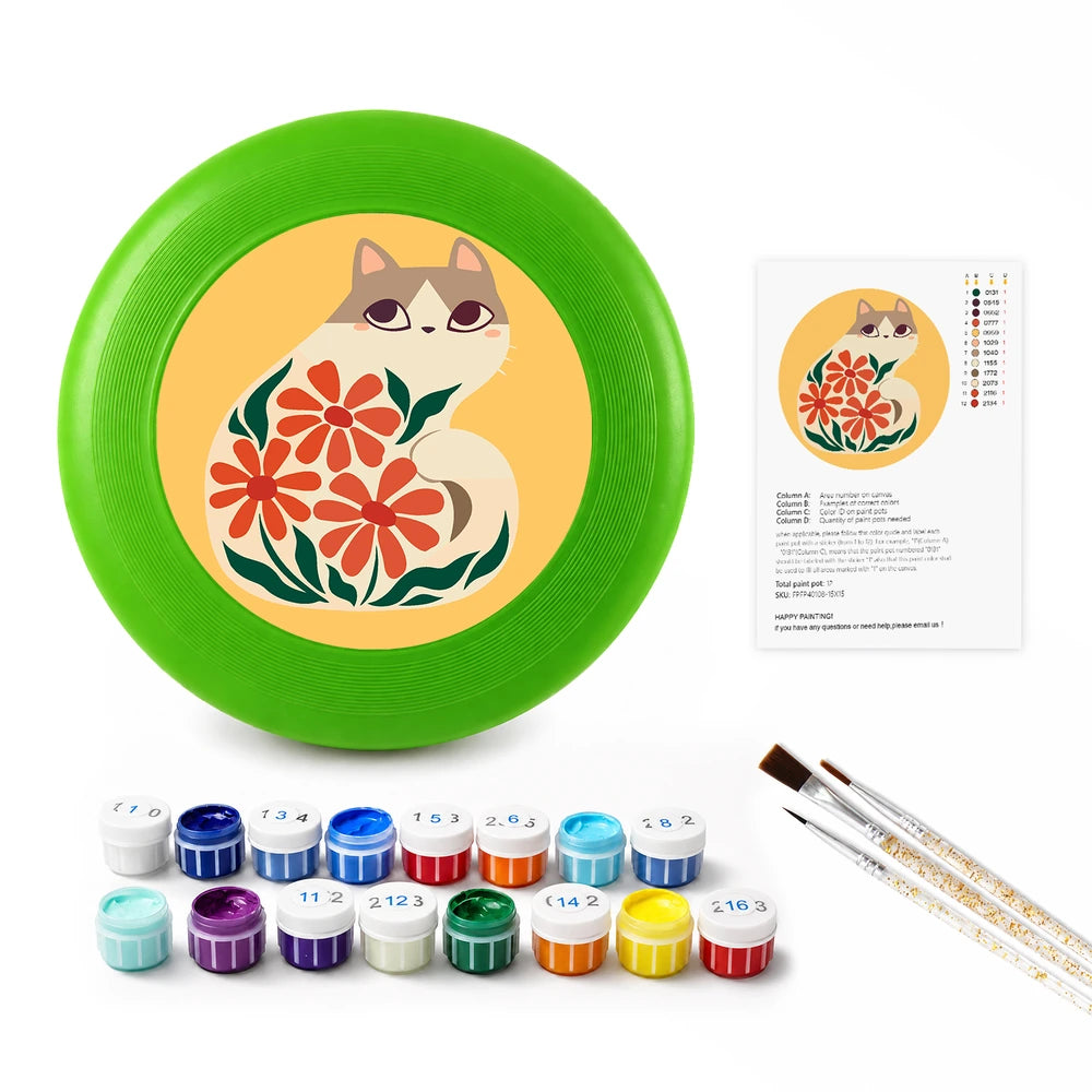 
Paint by Numbers - Frisbee | Cat Among Red Flowers