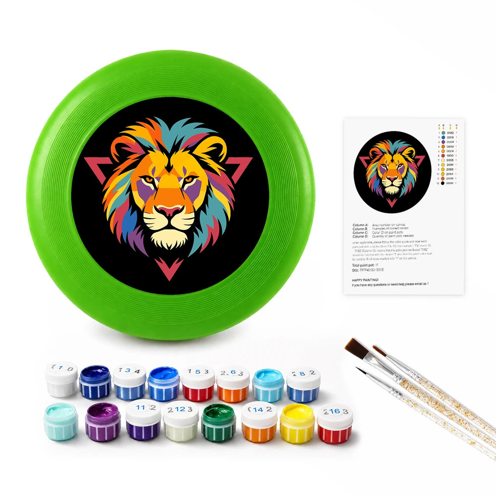 
Paint by Numbers - Frisbee | Colorful Lion Emblem