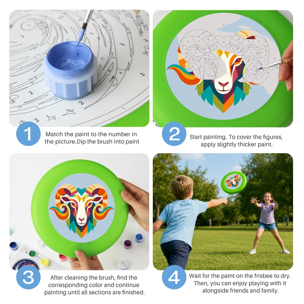 
Paint by Numbers - Frisbee | Colorful Ram Head