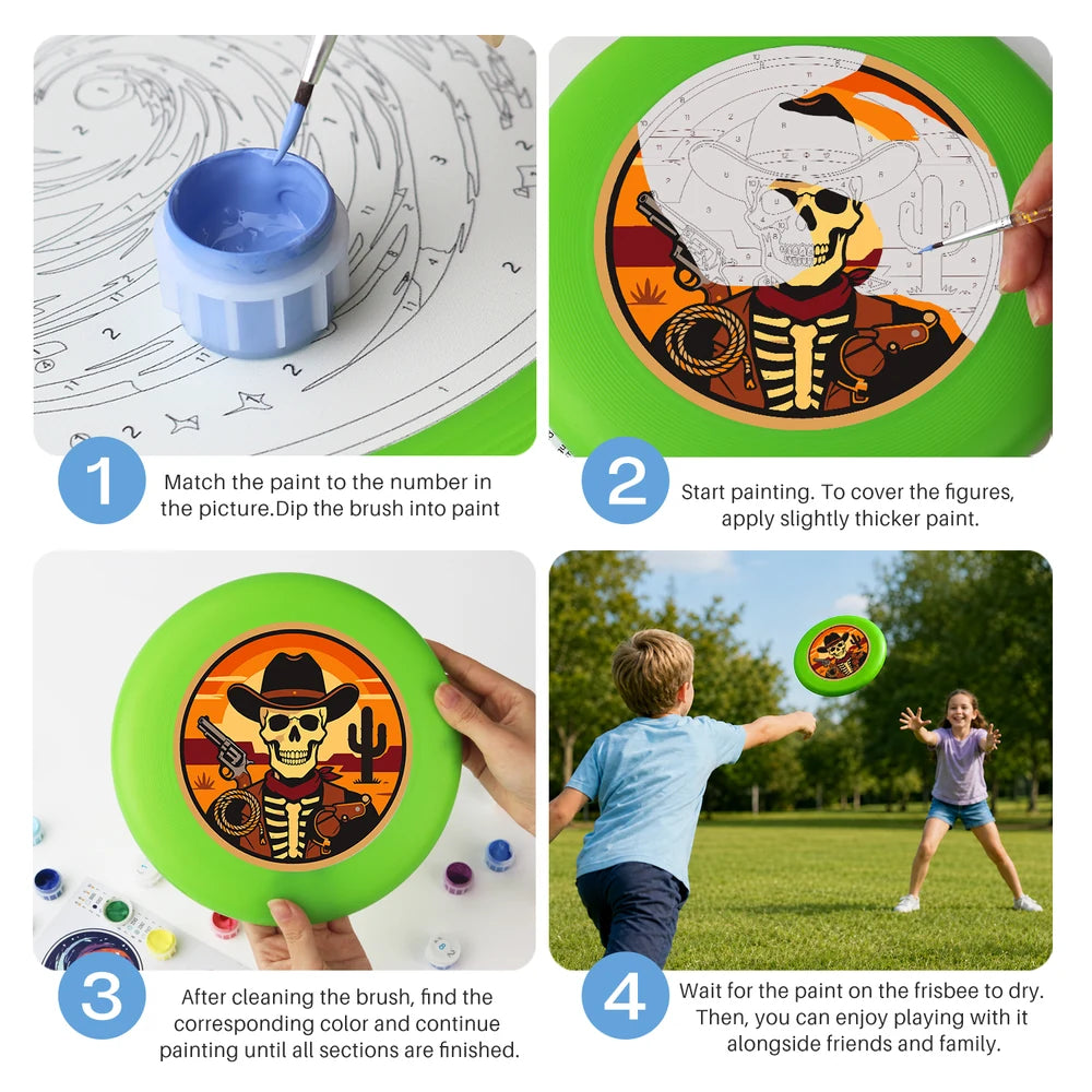Paint by Numbers - Frisbee | Cowboy Skeleton