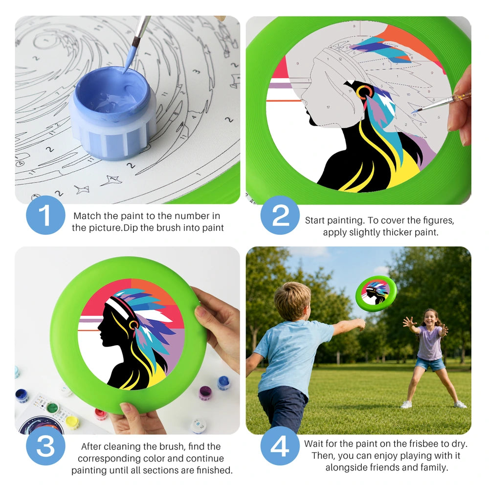 
Paint by Numbers - Frisbee | Feather Headdress Portrait