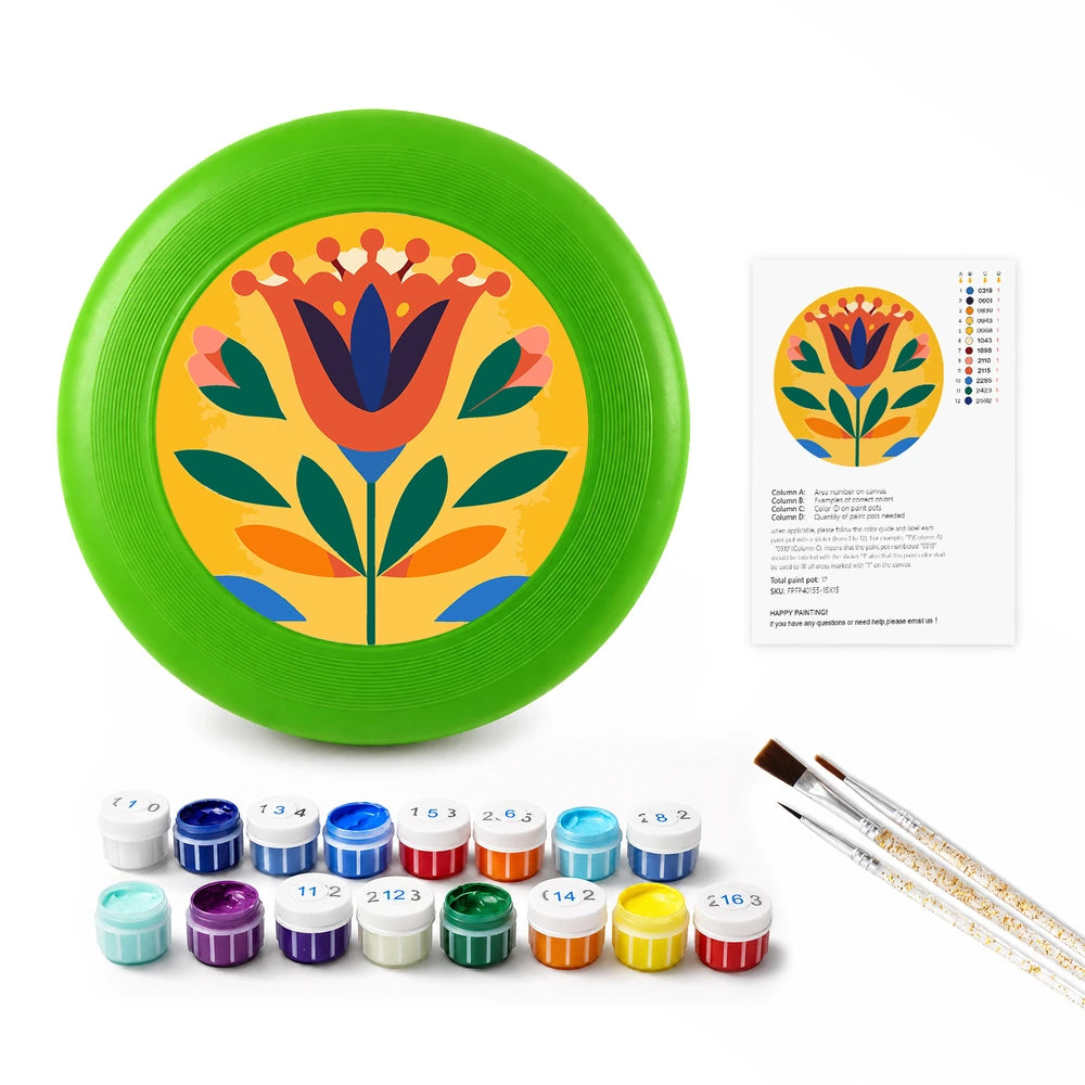
Paint by Numbers - Frisbee | Folk Tulip in Yellow