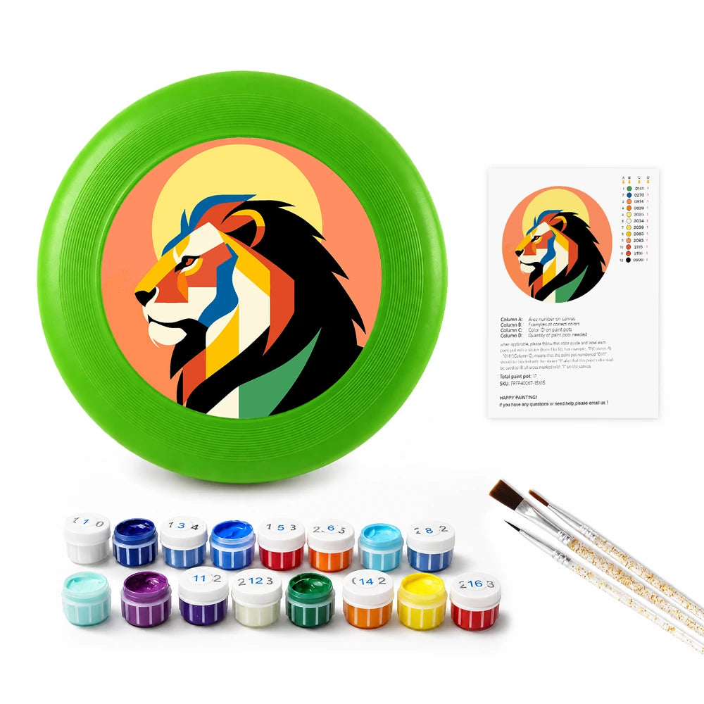 
Paint by Numbers - Frisbee | Geometric Lion