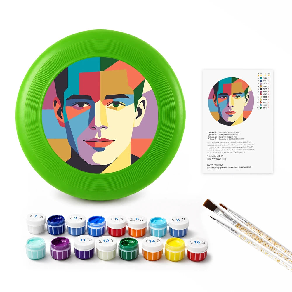 Paint by Numbers - Frisbee | Geometric Man Portrait