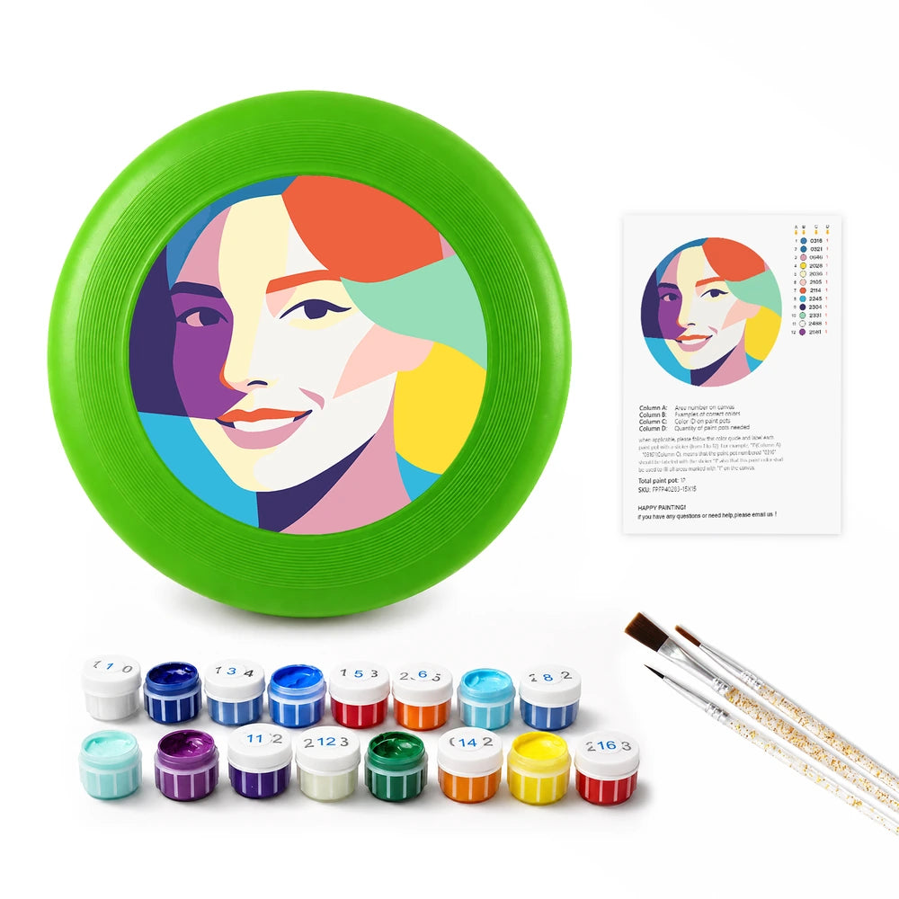 
Paint by Numbers - Frisbee | Geometric Woman Portrait