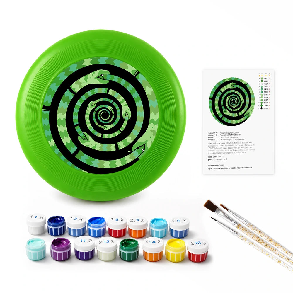 Paint by Numbers - Frisbee | Green Spiral Maze