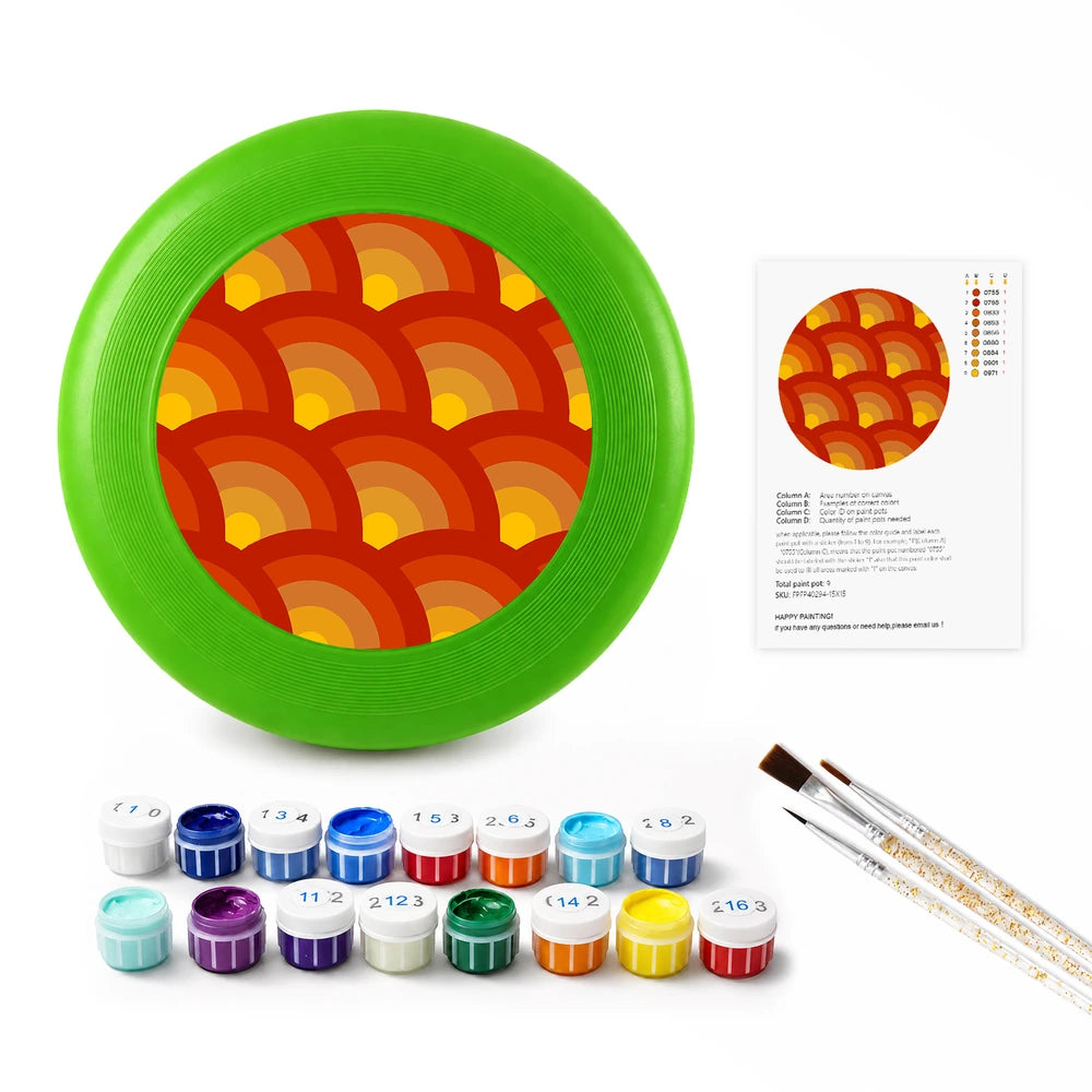 
Paint by Numbers - Frisbee | Orange Scale Pattern