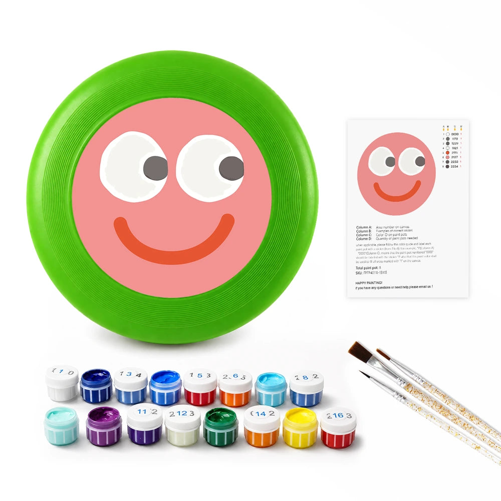 
Paint by Numbers - Frisbee | Pink Smiley Face