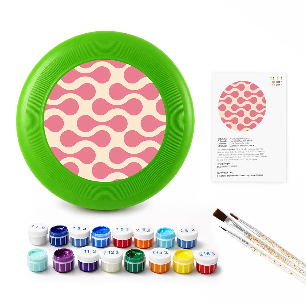 Paint by Numbers - Frisbee | Pink Wave Pattern