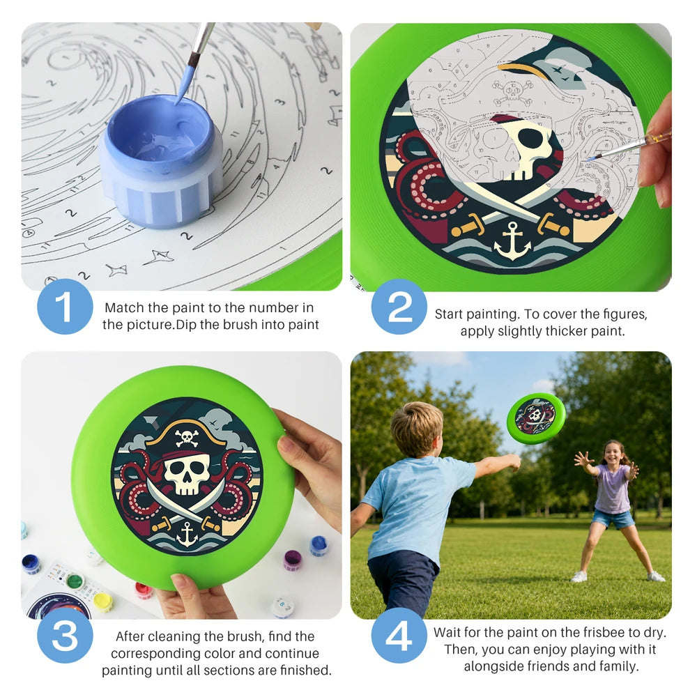 Paint by Numbers - Frisbee | Pirate Skull and Anchor