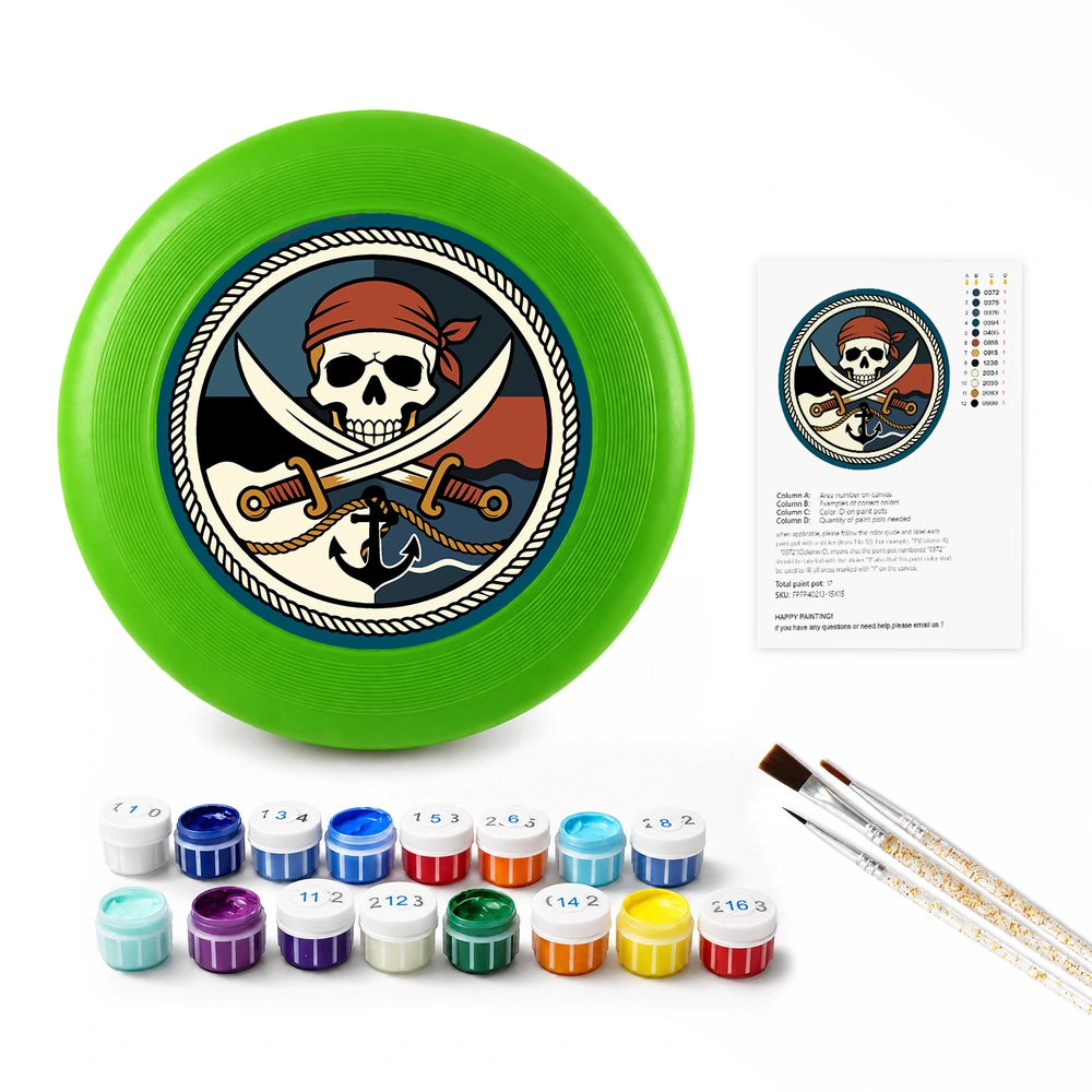 
Paint by Numbers - Frisbee | Pirate Skull and Swords