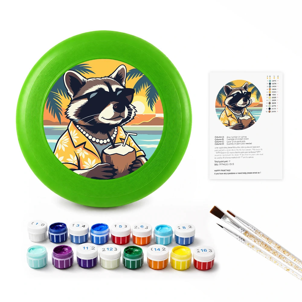 
Paint by Numbers - Frisbee | Raccoon on Holiday