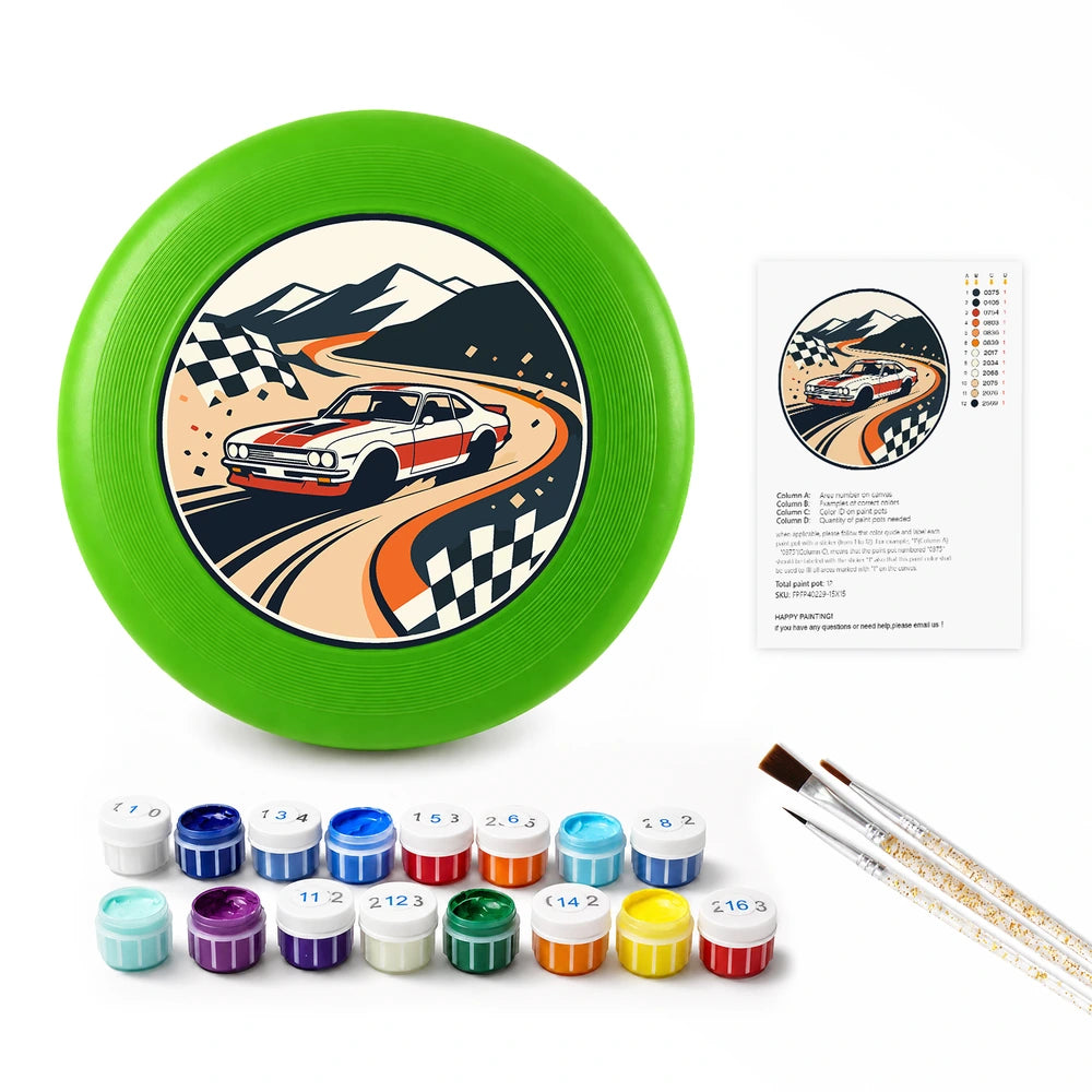 Paint by Numbers - Frisbee | Race Car on the Track