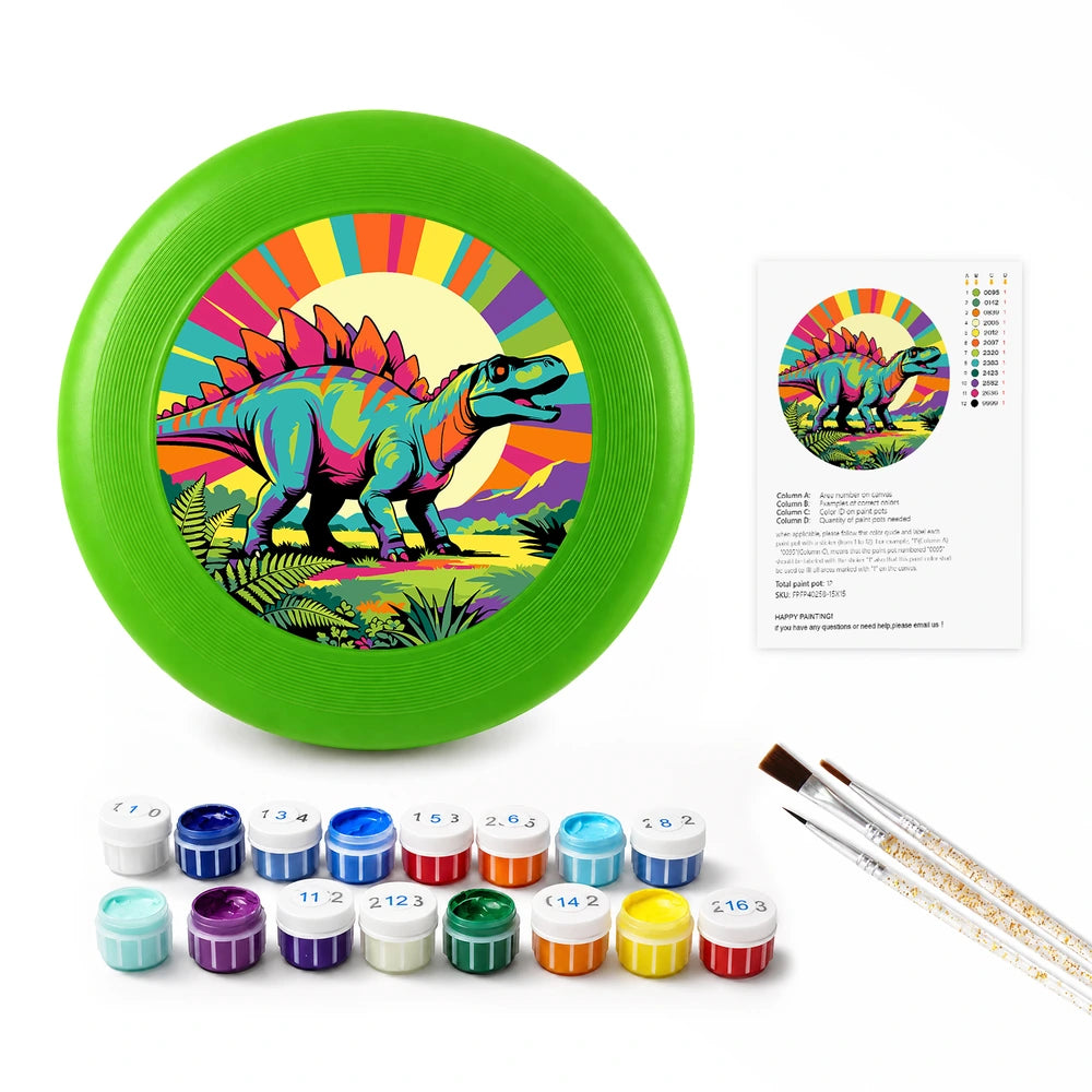 
Paint by Numbers - Frisbee | Rainbow Stegosaurus