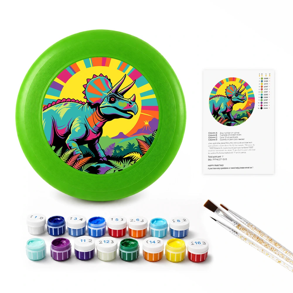 
Paint by Numbers - Frisbee | Rainbow Triceratops