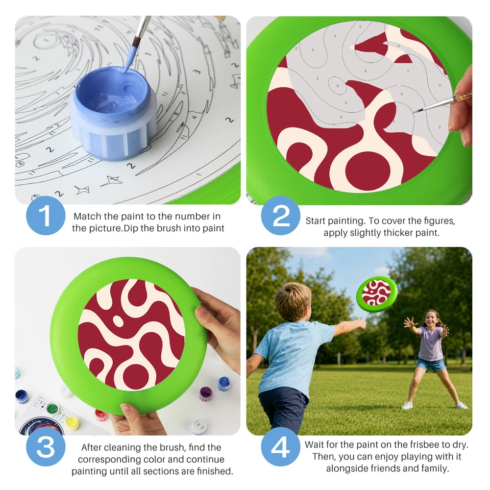 
Paint by Numbers - Frisbee | Red Squiggle Pattern