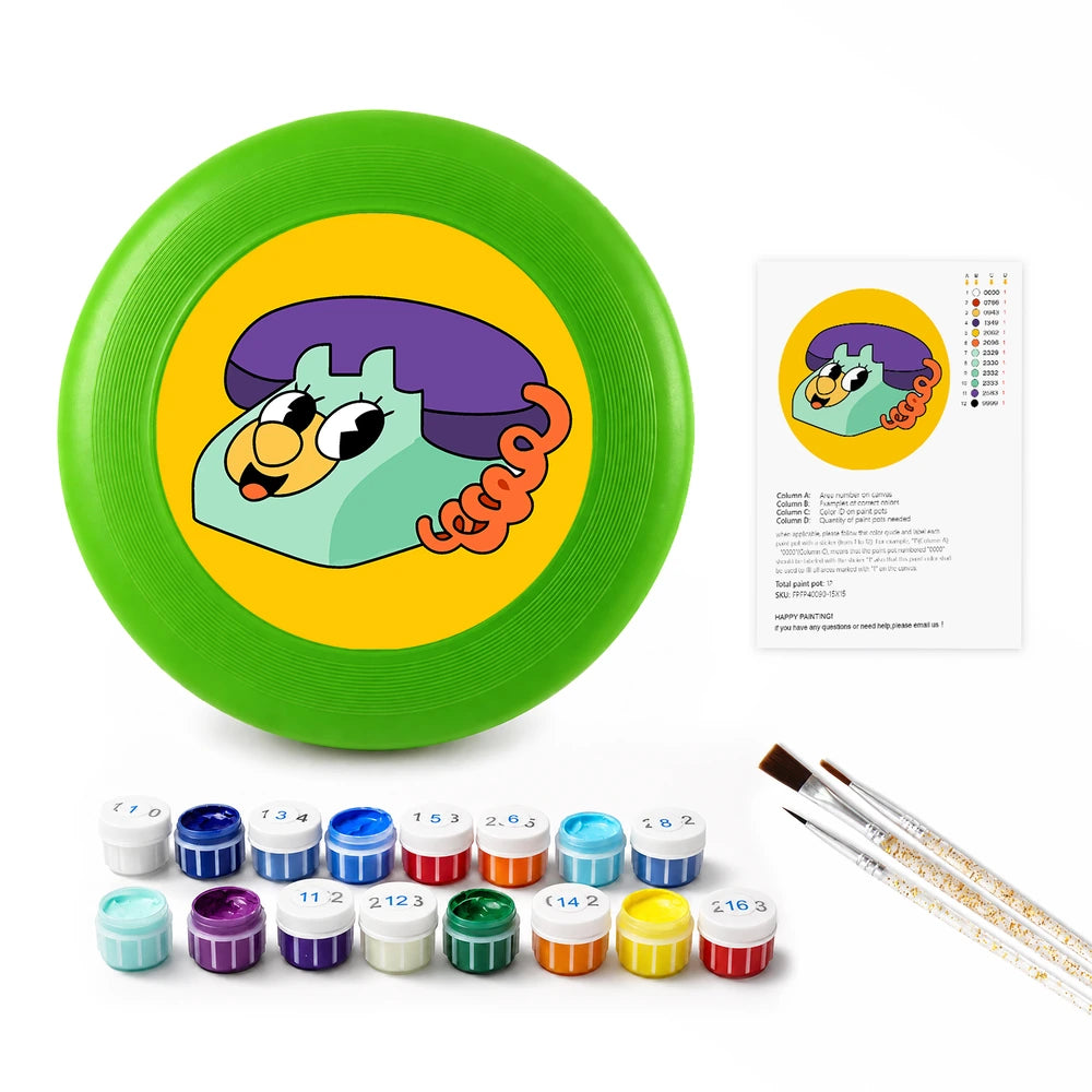 
Paint by Numbers - Frisbee | Retro Phone in Green