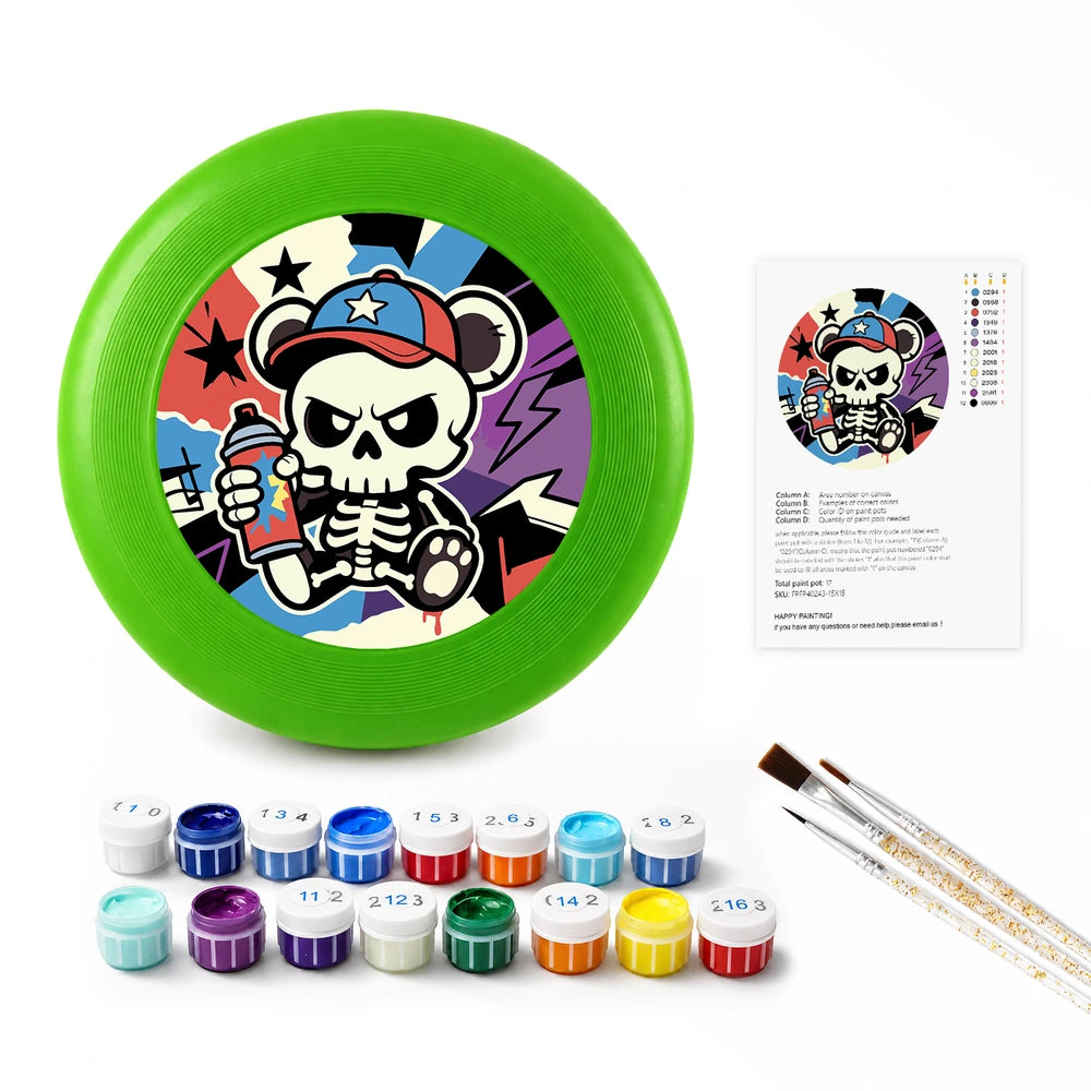 Paint by Numbers - Frisbee | Skater Skeleton