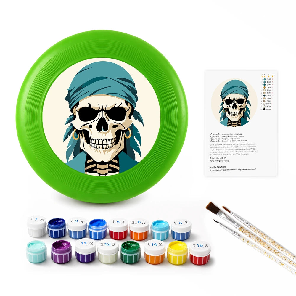 Paint by Numbers - Frisbee | Skull in a Teal Bandana