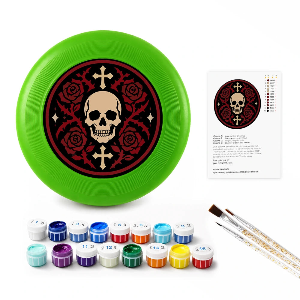 
Paint by Numbers - Frisbee | Skull with Roses