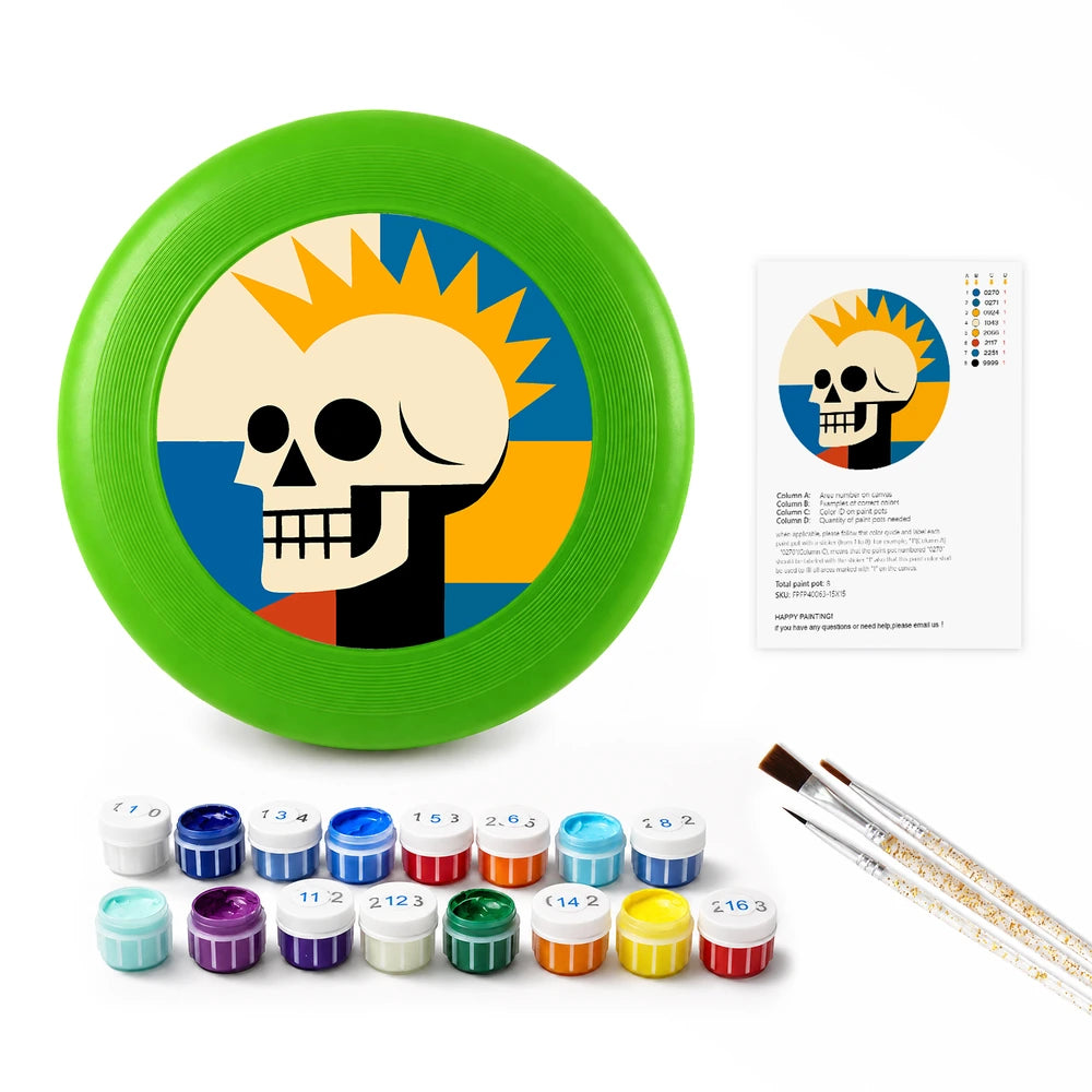 Paint by Numbers - Frisbee | Sunburst Skull