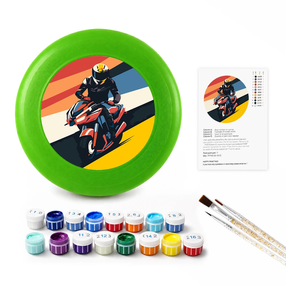 
Paint by Numbers - Frisbee | Sunset Motorcycle Rider