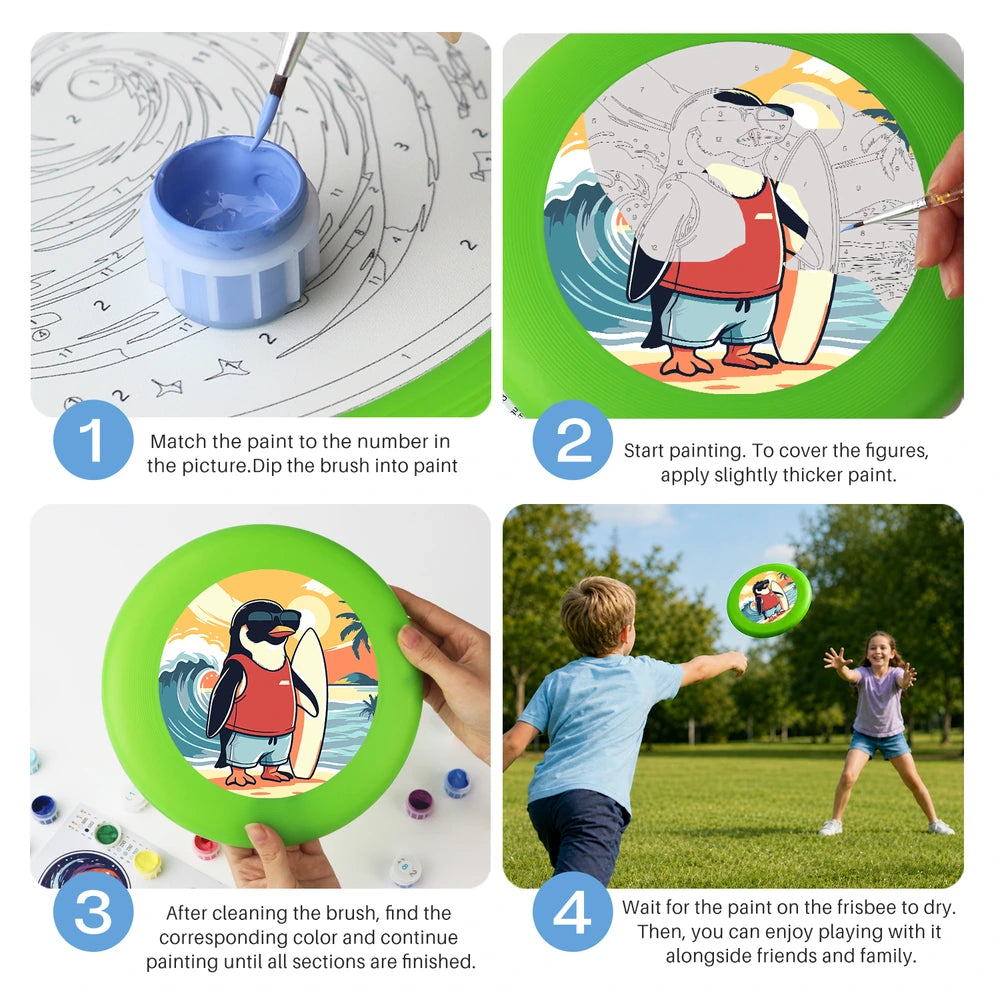 
Paint by Numbers - Frisbee | Surfing Penguin