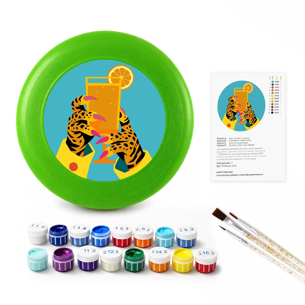Paint by Numbers - Frisbee | Tiger with a Cocktail